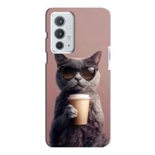Чехол с принтом стильные животные для Ван Плюс 9РТ – Кот с кофе