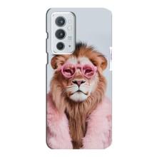 Чехол с принтом стильные животные для Ван Плюс 9РТ – Лев в очках