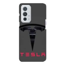 Силіконовий бампер з картинкою машини на OnePlus 9RT – Logo TESLA