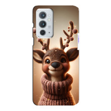 Яскравий чохол для OnePlus 9RT з Зимові Оленята – Олень в светрі
