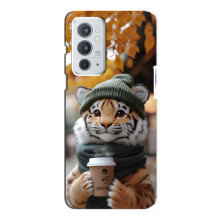 Печатный чехол «Зверята с кофе» для OnePlus 9RT – Тигр с кофе