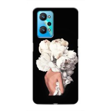 Чехлы (ART) Цветы на Realme GT Neo 2 (VPrint) (Белые цветы)