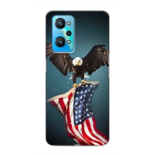 Чехол Флаг USA для Realme GT Neo 2 (Орел и флаг)