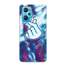 Чехол с принтом для Realme GT Neo 2 (AlphaPrint - Знак сердечка) – Радужное сердце