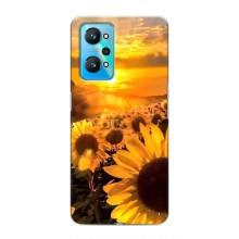 Чехол с Цветами для Realme GT Neo 2 (поле подсолнухов)