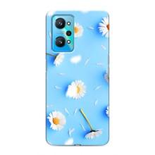 Чехол с Цветами для Realme GT Neo 2 (ромашки на голубом)