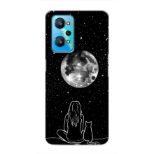 Чехол с рисунком кот на Realme GT Neo 2 (Девушка с котом)