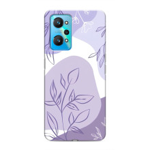 Силиконовый чехол с принтом в цветах на Realme GT Neo 2 (Фиолетовый дизайн)