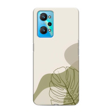 Силиконовый чехол с принтом в цветах на Realme GT Neo 2 (Монстера зелёная)