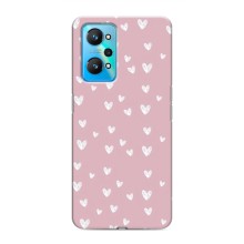 Чехол с розовым рисунком для Realme GT Neo 2 (Сердечки на розовом)