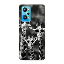 Силиконовый чехол с КАРТИНКАМИ лето для Realme GT Neo 2 (AlphaPrint) (Жирафы в очках)