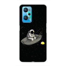 Силиконовый Чехол с принтом "Космонавты" на Realme GT Neo 2 – Космонавт на рыбалке