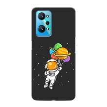 Силиконовый Чехол с принтом "Космонавты" на Realme GT Neo 2 – Космонавт с шариками