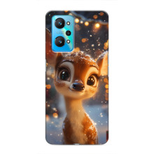 Яркий чехол для Realme GT Neo 2 с Зимними Оленятами – Оленёнок среди гирлянд