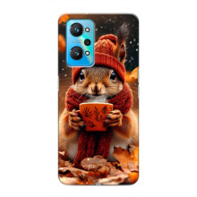 Друкований чохол 'Звірята з кавою' для Realme GT Neo 2 – Білка з кавою