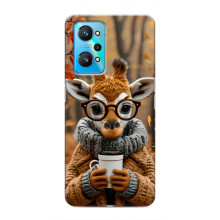 Друкований чохол 'Звірята з кавою' для Realme GT Neo 2 – Жираф з кавою
