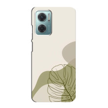 Силконовий чохол з принтом в квітах на Xiaomi Redmi Note 11E (Монстера зелена)