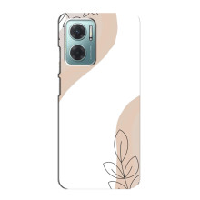 Силконовий чохол з принтом в квітах на Xiaomi Redmi Note 11E (Нюдовий дизайн)