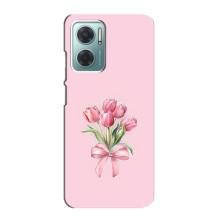 Чехол с розовым рисунком для Xiaomi Redmi Note 11E (Букет цветов)