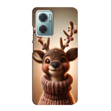 Яркий чехол для Xiaomi Redmi Note 11E с Зимними Оленятами – Олень в свитере