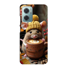 Друкований чохол 'Звірята з кавою' для Xiaomi Redmi Note 11E – Мишка з кавою