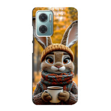 Друкований чохол 'Звірята з кавою' для Xiaomi Redmi Note 11E – Зайчик з кавою