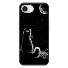 Чехол с принтом для Apple 17e (AlphaPrint) Модные коты – Котик и луна