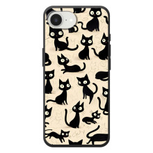 Чехол с рисунком кот на Apple 17e (Черные коты)