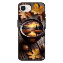 Чехол с уникальным дизайном «Осень с кофе» для Apple 17e – Тёмный кофе