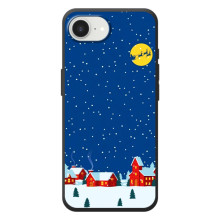 Силиконовый бампер на рождество для Apple 17e (Город в снегу)
