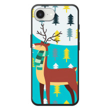 Силиконовый бампер с картинкой животных для Apple 17e – Олень с шарфом