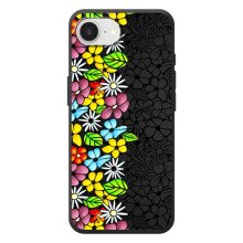 Силиконовый бампер с принтом (цветочки) на 

Apple семнадцать э 
 (Яркие цветы на черном)