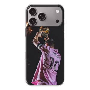 Чехол Месси футболист для Apple iPhone 18 Pro Max – Месси с кубом