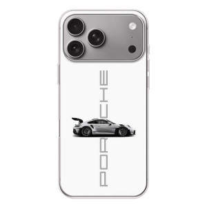 Чехол с авто Порше для Apple iPhone 18 Pro Max – белый Порше