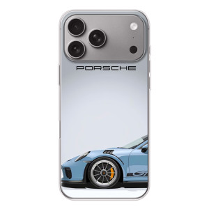 Чехол с авто Порше для Apple iPhone 18 Pro Max – Голубой Порше