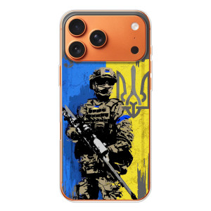 Чехол с украинским воином на Apple iPhone 18 Pro Max – Воин с гербом