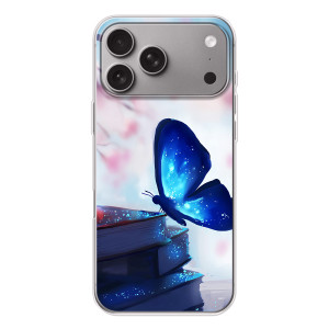 Силиконовый бампер с картинкой животных для Apple iPhone 18 Pro Max – Бабочка синяя