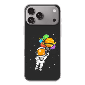 Силиконовый Чехол с принтом "Космонавты" на Apple iPhone 18 Pro Max – Космонавт с шариками