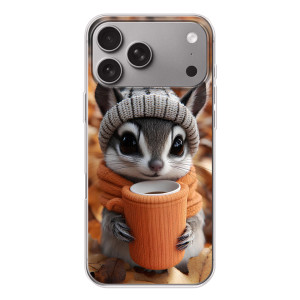 Печатный чехол «Зверята с кофе» для Apple iPhone 18 Pro Max (Грызунчик с кофе)