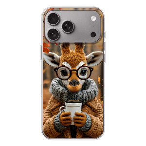 Печатный чехол «Зверята с кофе» для Apple iPhone 18 Pro Max (Жираф с кофе)