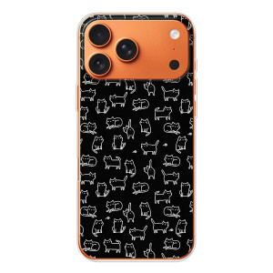 Чехол на тематику: Коты для Apple iPhone 18 Pro (Котики на черном)