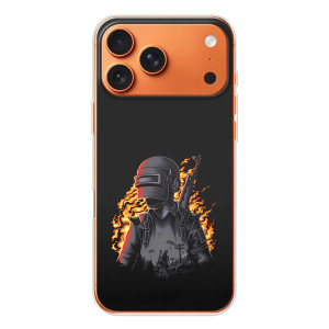 Силиконовый чехол с картинкой "Герой Pubg" на Apple iPhone 18 Pro – В огне