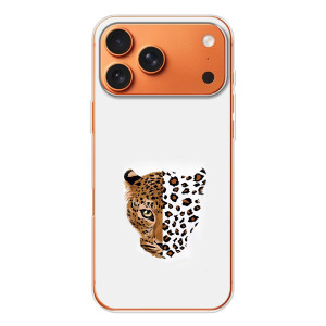 Чохол з леопардовим принтом на Apple iPhone 18 Pro (Леопард на білому)