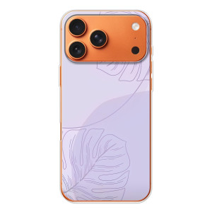 Чехол цветочный дизайн для Apple iPhone 18 Pro (Монстера фиолетовая)