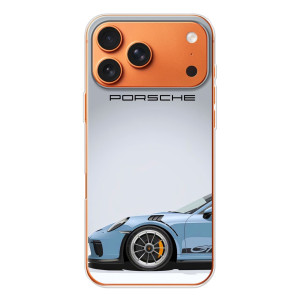 Чехол с авто Порше для Apple iPhone 18 Pro – Голубой Порше