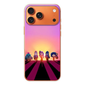 Силиконовый Чехол на Apple iPhone 18 Pro с картинкой Brawl Stars – Персонажи в закате