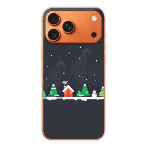 Силиконовый бампер на рождество для Apple iPhone 18 Pro (Город зимний)