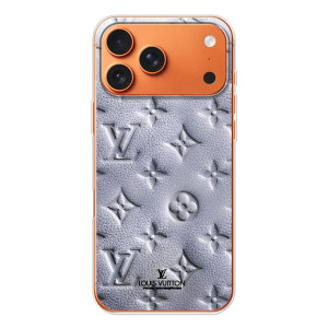Текстурный Чехол Louis Vuitton для Эппл Айфон 18 Про (Белый ЛВ)