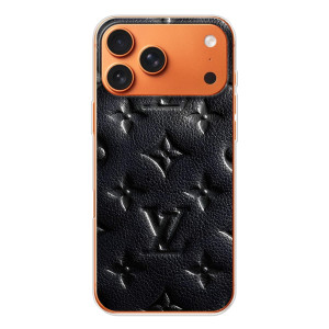 Текстурный Чехол Louis Vuitton для Эппл Айфон 18 Про (Черный ЛВ)
