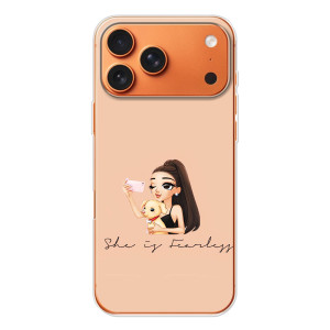 Силиконовый Чехол на Apple iPhone 18 Pro с картинкой Стильных Девушек (С собакой)